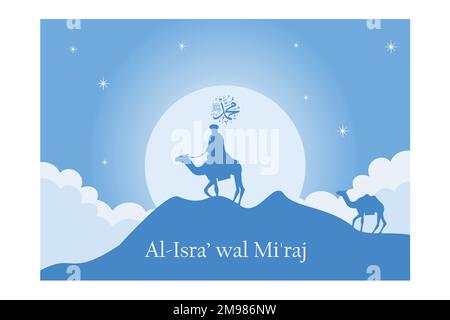 Isra mi'raj theme vector illustration. Suitable for Poster, Banners, campaign and greeting card, flat vector modern illustration Stock Vector