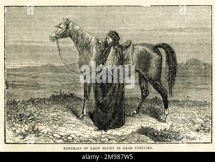 Lady Anne Blunt, 15th Baroness Wentworth (1837-1917), English traveller in Arabia and the Middle East, buyer and breeder of Arab horses. Stock Photo