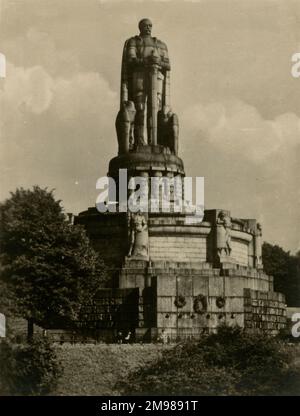 Hamburg, Germany - Otto von Bismarck Monument, unveiled in 1906. Stock Photo