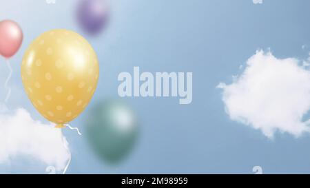 Colorful flying balloons template design vector Stock Vector