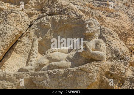 BISOTUN, IRAN - JULY 13, 2019: Statue of Hercules in Bisotun, Iran Stock Photo