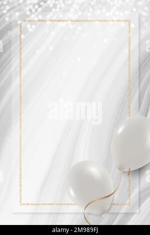 White balloons frame on white and gray background design vector Stock Vector