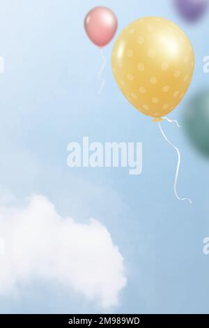 Colorful flying balloons template design vector Stock Vector