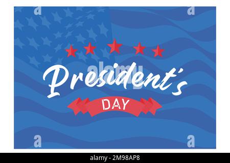 Happy Presidents Day text lettering for Presidents day in USA, flat vector modern illustration Stock Vector