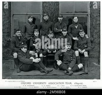 Oxford University Association Football Team, 1894-95: Alexander, Raikes, Salt, Bosworth Smith, Fry, Hewitt, Bliss (Captain), Smith, Oakley, Salmon, Compton. Stock Photo