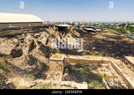 Ecbatana ruins at Hegmataneh hill in Hamadan, Iran Stock Photo