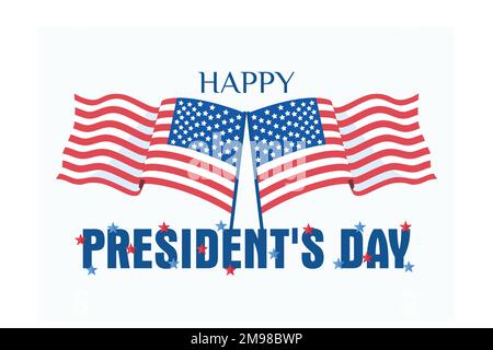 Happy president's day vector template. Design for banner, greeting cards or print, flat vector modern illustration Stock Vector