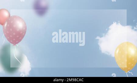 Colorful flying balloons frame design vector Stock Vector