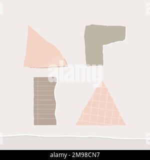 Colorful torn paper note collection social ads template vector Stock Vector