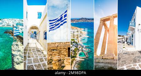 Collage of sights of Greece Stock Photo