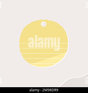 Blank yellow round paper note social ads template vector Stock Vector