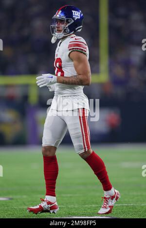 New York Giants Isaiah Hodgins (18) performs a drill at the NFL football  team's practice facility, Wednesday, May 31, 2023, in East Rutherford, N.J.  (AP Photo/John Minchillo Stock Photo - Alamy