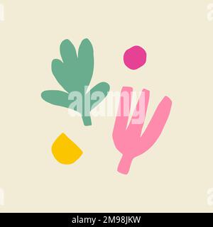 Cute and colorful tropical design elements vector Stock Vector