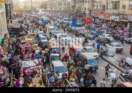 CAIRO, EGYPT - JANUARY 26, 2019: Busy Port Said street in Cairo, Egypt Stock Photo