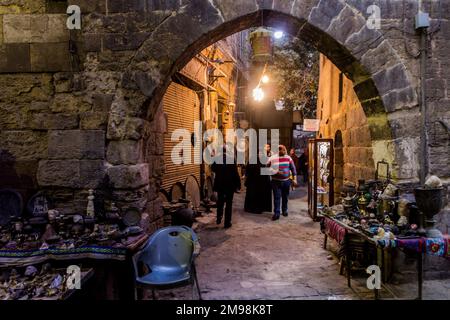 CAIRO, EGYPT - JANUARY 26, 2019: View of Khan el-Khalili bazaar in Cairo, Egypt Stock Photo