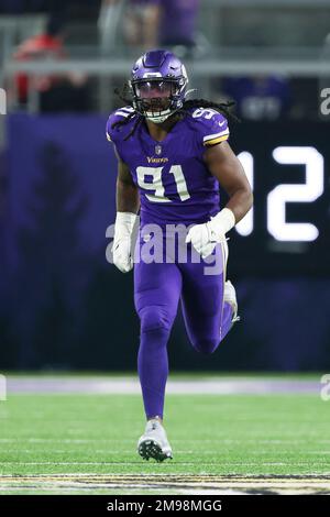 Minnesota Vikings linebacker Patrick Jones II (91) in action against the  New York Giants during the second half of an NFL wild-card football game  Sunday, Jan. 15, 2023 in Minneapolis. (AP Photo/Stacy Bengs Stock Photo -  Alamy