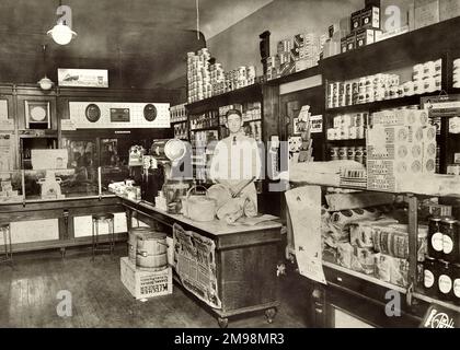 General Store early 1900s,  Corner Store, Old Fashioned Grocery Store Stock Photo