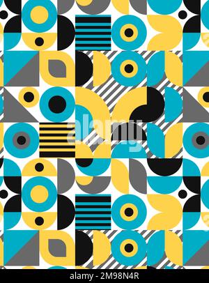 Geometric abstract retro pattern in Bauhaus style. Geometric Cover. Stock Vector