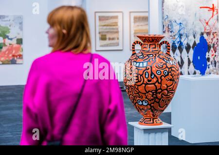 London, UK. 17th Jan, 2023. Sebastian Chaumeton, Vases, 2021 - The London Art Fair at the Business Design Centre. It includes Over 100 leading galleries present works from over 1,500 artists, both established professionals and emerging talent. It runs from Wed, Jan 18 - Sun, Jan 22. Credit: Guy Bell/Alamy Live News Stock Photo