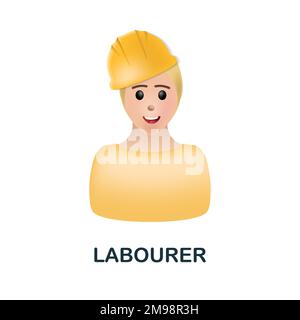 Labourer icon. 3d illustration from construction instruments collection. Creative Labourer 3d icon for web design, templates, infographics and more Stock Vector