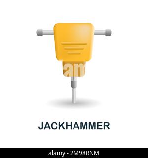Jackhammer icon. 3d illustration from construction instruments collection. Creative Jackhammer 3d icon for web design, templates, infographics and Stock Vector