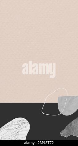 Abstract hand drawn stroke and texture background mobile phone wallpaper vector Stock Vector