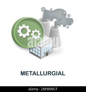 Metallurgial icon. 3d illustration from engineering collection. Creative Metallurgial 3d icon for web design, templates, infographics and more Stock Vector