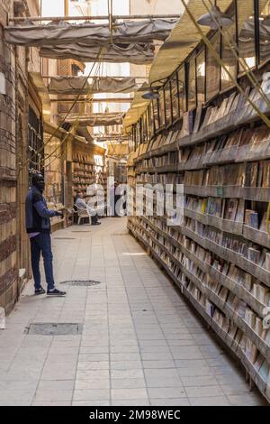 CAIRO, EGYPT - JANUARY 28, 2019: Street bookstore in the coptic part of Cairo, Egypt Stock Photo