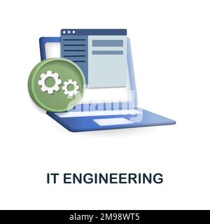 It Engineering icon. 3d illustration from engineering collection. Creative It Engineering 3d icon for web design, templates, infographics and more Stock Vector