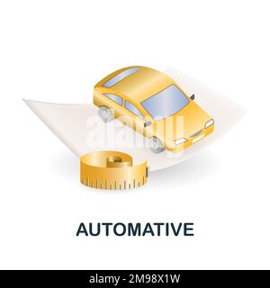 Automative icon. 3d illustration from engineering collection. Creative Automative 3d icon for web design, templates, infographics and more Stock Vector