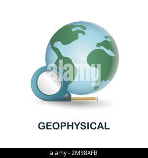 Geophysical icon. 3d illustration from engineering collection. Creative Geophysical 3d icon for web design, templates, infographics and more Stock Vector
