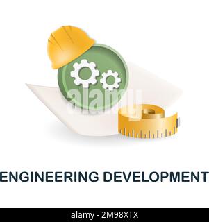 Engineering Development icon. 3d illustration from engineering collection. Creative Engineering Development 3d icon for web design, templates Stock Vector