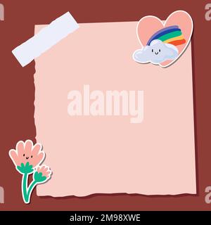 Cute summer decorated frame vector Stock Vector