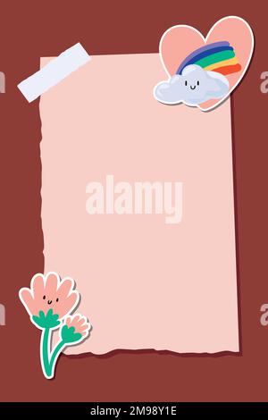 Cute summer decorated frame vector Stock Vector