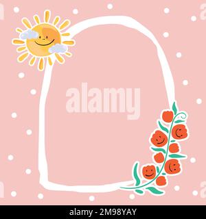 Cute summer decorated frame vector Stock Vector