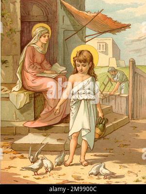 Biblical Tales by John Lawson, Jesus as a child. Stock Photo