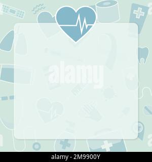 Clean medical background with frame vector Stock Vector
