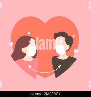 Dating during a pandemic covid-19 awareness vector Stock Vector