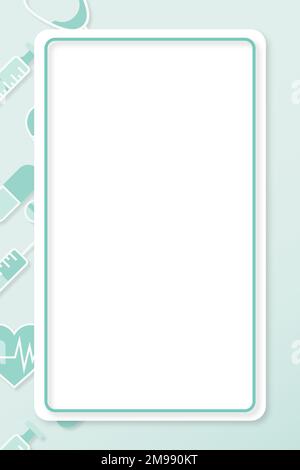 Clean medical background with frame vector Stock Vector