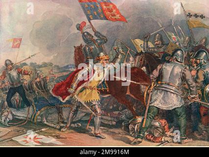 Shakespeare's King Richard III, Act V, Scene 4, by J A Atkinson - the Battle of Bosworth. Stock Photo