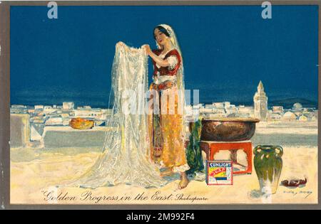 Advertising magazine insert, Sunlight Soap - Arab woman. Stock Photo