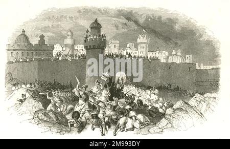 Siege of Jerusalem by Titus, ending the Great Jewish Revolt. Stock Photo