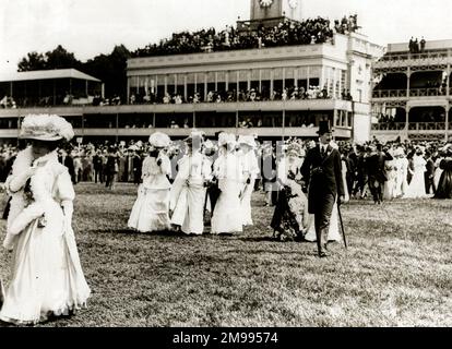 People at the Ascot races in 1907. Stock Photo