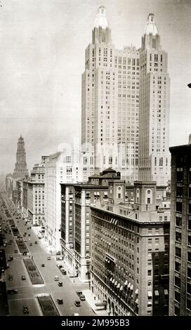 Waldorf Astoria Hotel, New York, USA, which opened in October 1931. Stock Photo