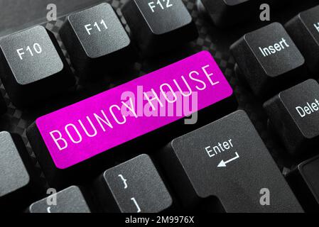 Conceptual caption Bouncy House. Word Written on Automated program that runs over the Internet Artificial intelligence Stock Photo