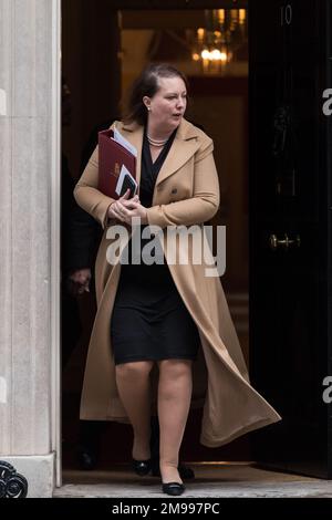 London, UK. 17th January, 2023. Attorney General Victoria Prentis leaves 10 Downing Street after attending the weekly Cabinet meeting chaired by Prime Minister Rishi Sunak. Credit: Wiktor Szymanowicz/Alamy Live News Stock Photo