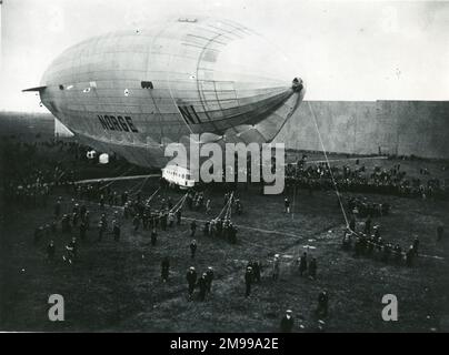 Airship Norge, the first N-Class semi-rigid airship to be designed by Umberto Nobile. Stock Photo