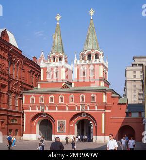 Resurrection Gate, Red Square, Moscow, Central Federal District, Russia Stock Photo