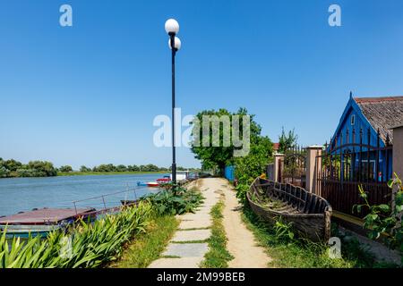 The harbor of Mila 23 in the Danube Delta in Romania Stock Photo