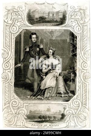 Queen Victoria and Prince Albert - birth of Edward, Prince of Wales, the future King Edward VII. Stock Photo